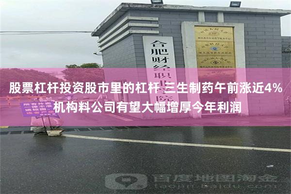 股票杠杆投资股市里的杠杆 三生制药午前涨近4% 机构料公司有望大幅增厚今年利润