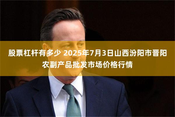 股票杠杆有多少 2025年7月3日山西汾阳市晋阳农副产品批发市场价格行情