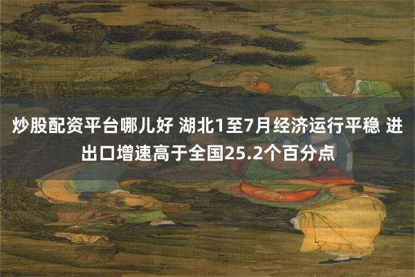炒股配资平台哪儿好 湖北1至7月经济运行平稳 进出口增速高于全国25.2个百分点