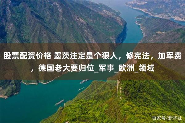 股票配资价格 墨茨注定是个狠人，修宪法，加军费，德国老大要归位_军事_欧洲_领域
