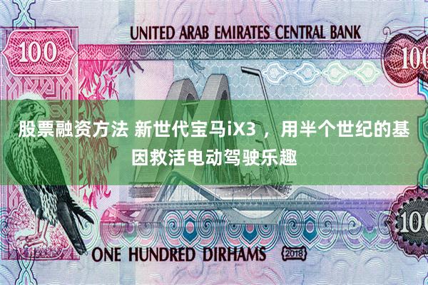 股票融资方法 新世代宝马iX3 ，用半个世纪的基因救活电动驾驶乐趣