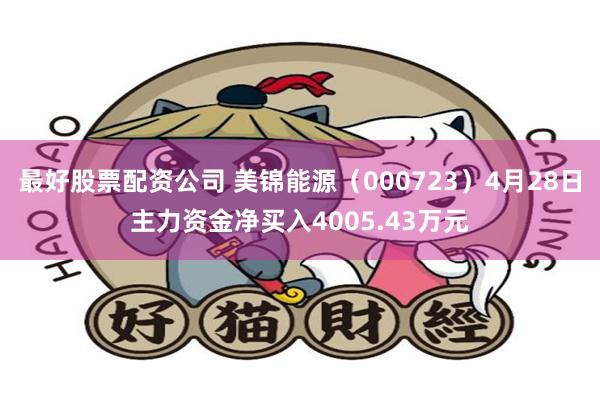 最好股票配资公司 美锦能源（000723）4月28日主力资金净买入4005.43万元